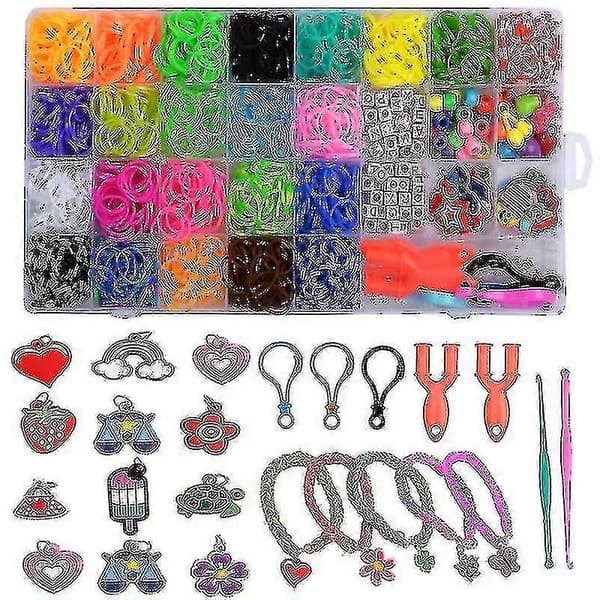 Elastik Refill Kit Armbånd Fremstillingssæt, inkluderer 1500 farverige elastikker (23 farver)