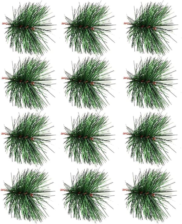 24 Konstgjorda Tallkvistar, 10x8cm, DIY Julkransmaterial