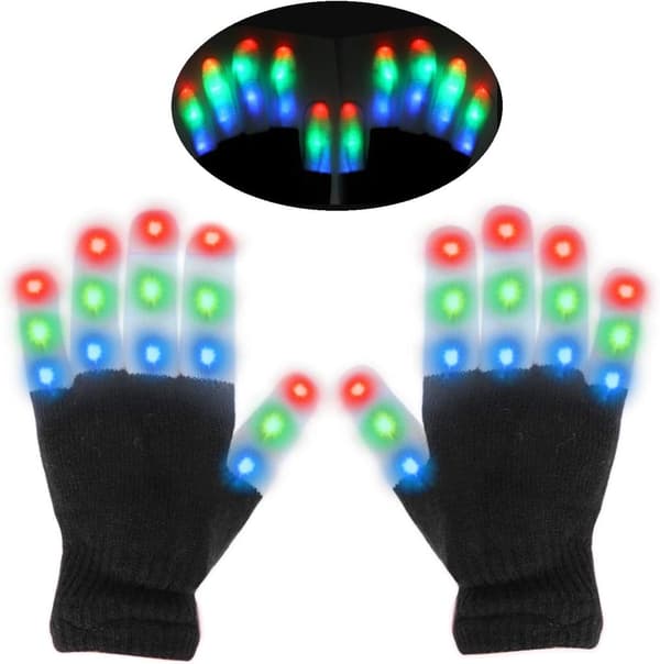LED Handsker til Børn 6 Tilstande, Festdans, Jule-/Bål Gave