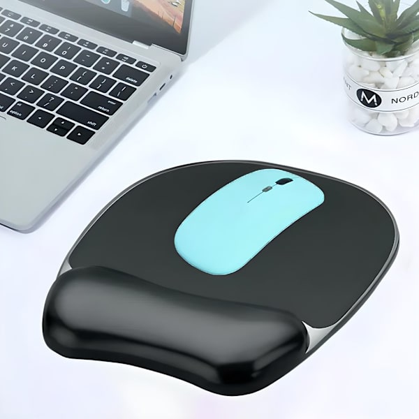 Musematte med gelpute 25x20 cm håndleddsstøtte ergonomisk gaming musematte