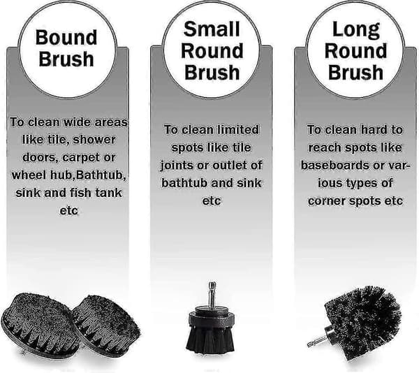 Borstborste Rengöringsborste Set. 7-pack Förlängd Fäste Power Scrubber