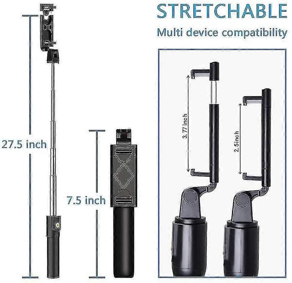 Selfie Stick Tripod, Fjernkontroll, iPhone 11-13 & Android-kompatibel