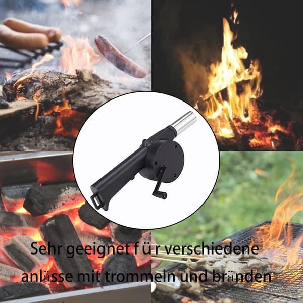 BBQ-puhallin, grillipuhallin, musta