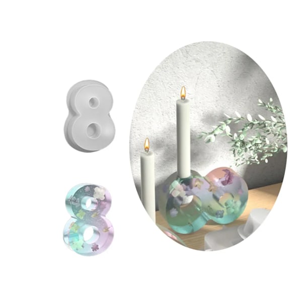 Digital form, DIY silikoneform 3D lysestagesform, gipsform lysestagesform (8 stk.)