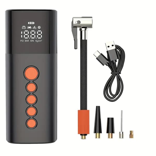 Bærbar trådløs inflator 6000mAh, oppladbar