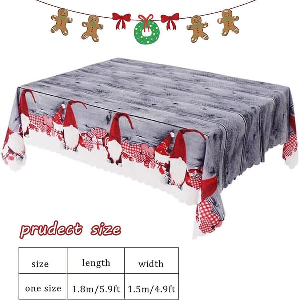 Rektangulær juledug, stor vaskbar juledug egnet til julebordsdekoration, 180x150cm
