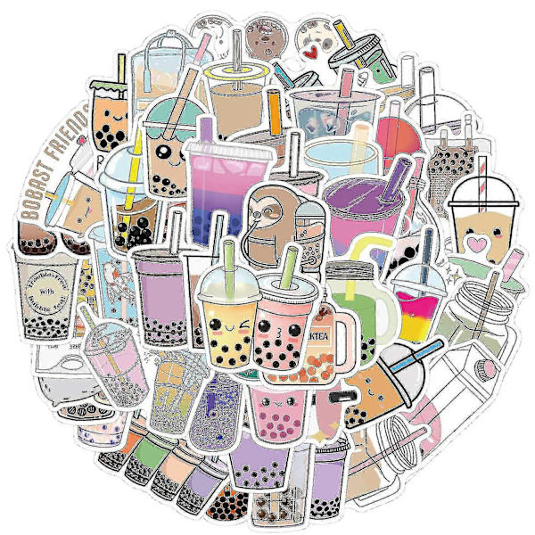 50 bubble tea graffiti-klistremerker