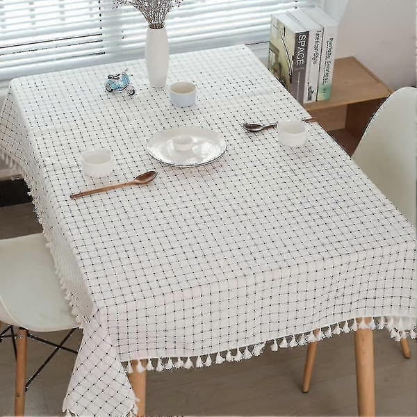 Ternet dug sort og hvid bøffel ternet dug 120*120cm