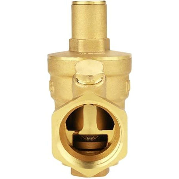 Tryckregulator i mässing DN25 säkerhetsventil justerbar vatten tryckregulator tryckreducerare + tryckmätare