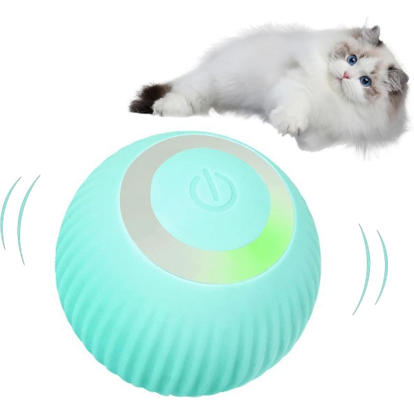 Intelligent interaktiv kattleksaksboll med LED-ljus, kattleksaker, automatisk rörlig rullboll inomhus katt, automatiska kattleksaker robin