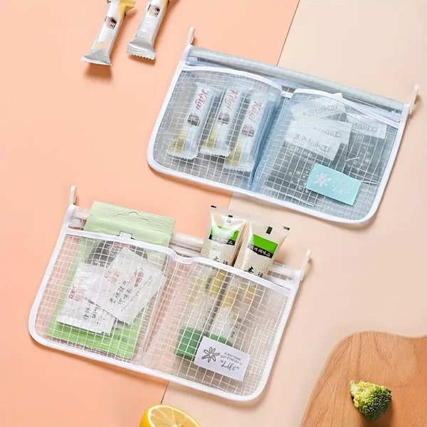 Kitchen refrigerator door hanging storage bag