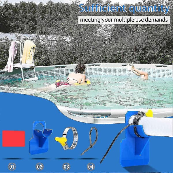 Pool slangeholder til overjordisk poolslange (blå)