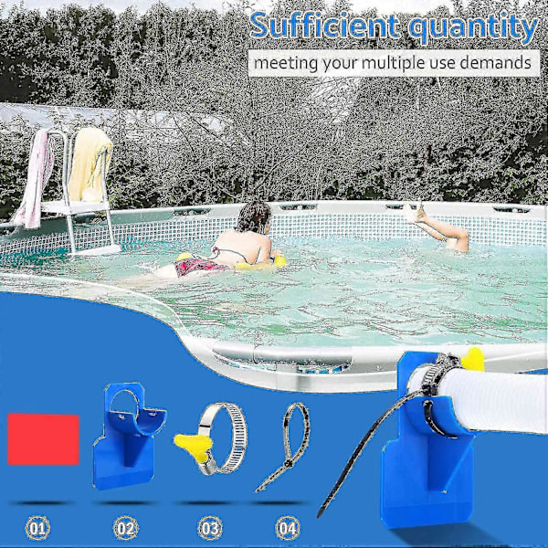 Poolrörhållare för ovanjordspoolslang (blå)