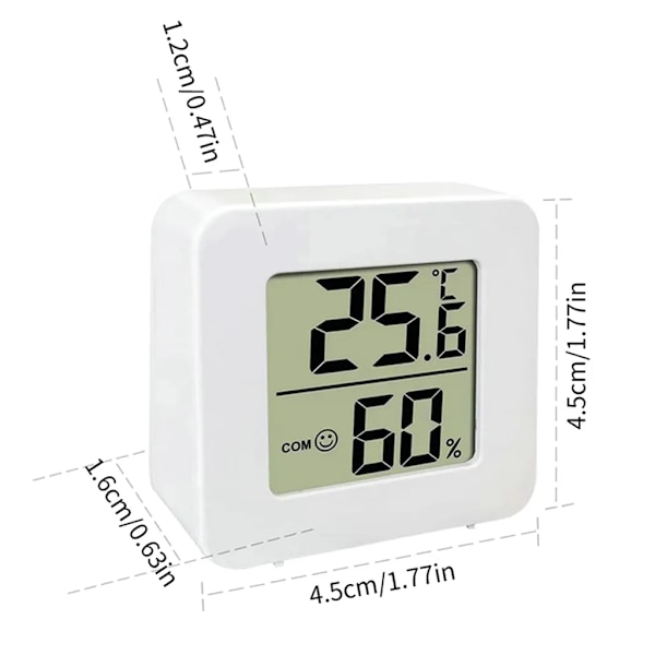 5 stk termometer for innendørs bruk, romtermometer digital innendørs, LCD intelligent hygrometer