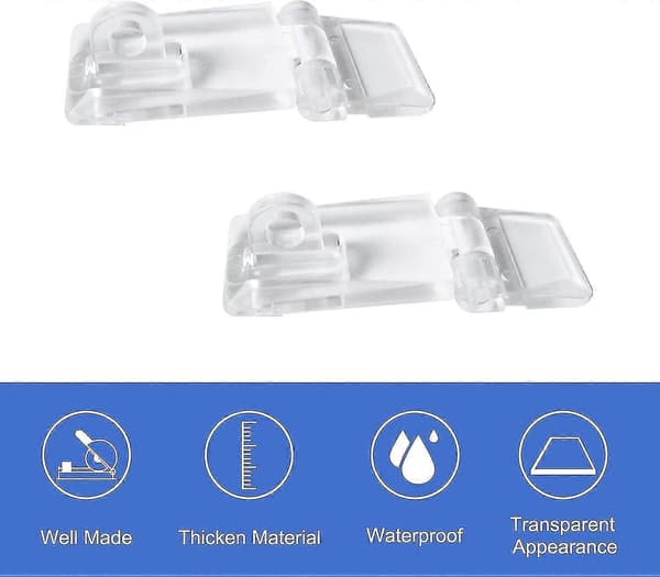 10 stk. 25*55 mm akrylhængselspænder, mini transparente plastikhængselspænder