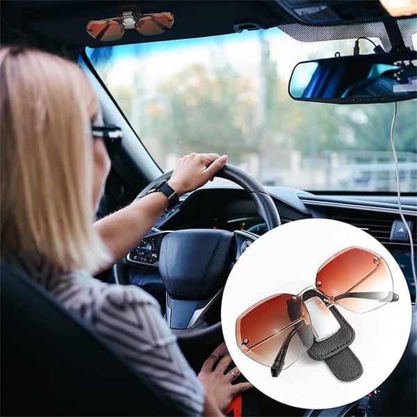 2 kpl Auto Brillengestell Universal Auto Sonnenblende (Musta)