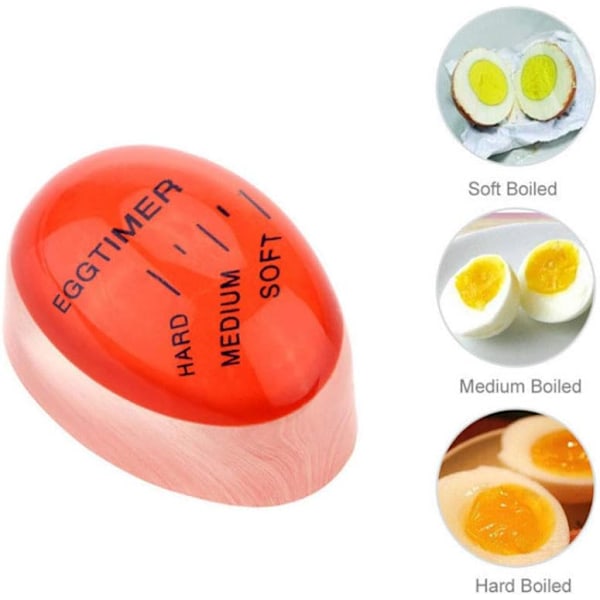 Eggkokingstimer, 4 stk eggtimer, fargeskiftende eggtimer, matlaging eggtemperatur kjøkkenhjelper