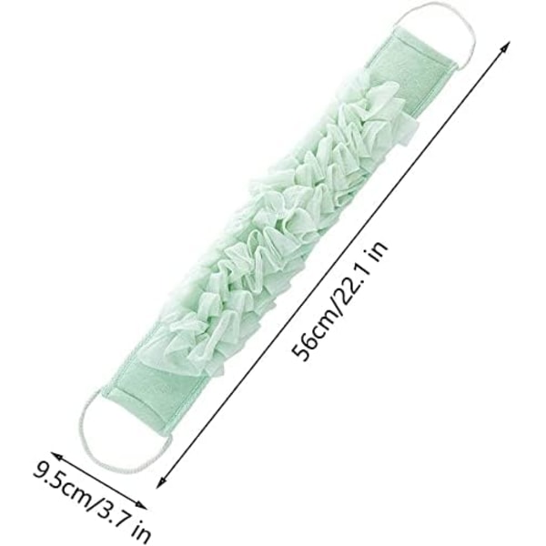 Exfolierande duschband, 2 bad exfolierande handdukar, duschryggtvätt, exfolierande duschryggtvätt, för rengöring av duschkropp, gul, grön