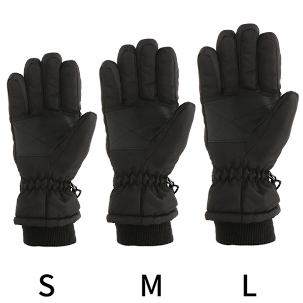 Skigloves for barn, vanntette og vindtette snøhansker, ensfargede vinterhansker (størrelse S)