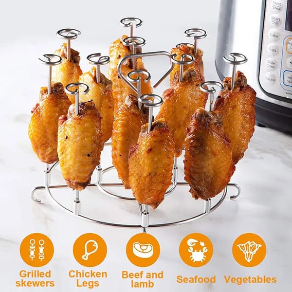 Airfryer-ställ, grillbricka, picknick- och campingverktyg