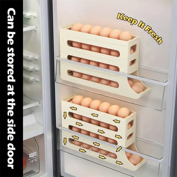 Skyv kjøleskap eggbevaringsboks, fire lag, fallmotstand