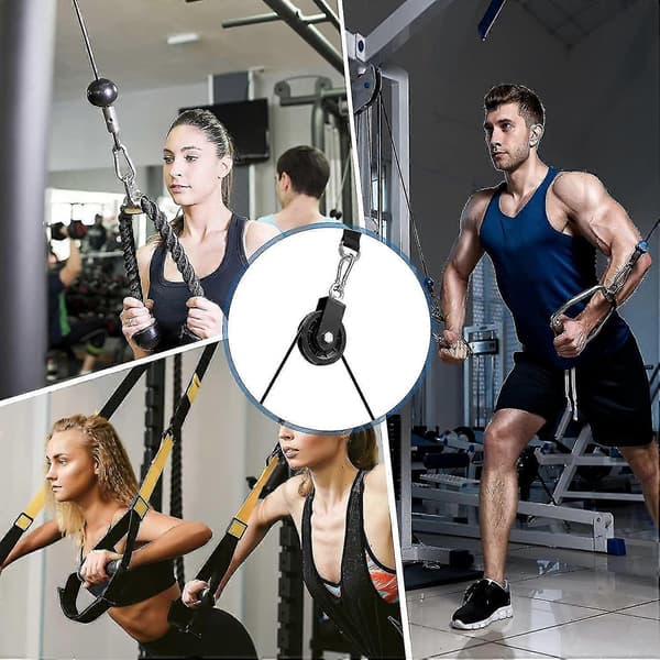 90mm 360° Kabeltrissa – DIY Lyft-/Draghjul för Gym/Utrustning