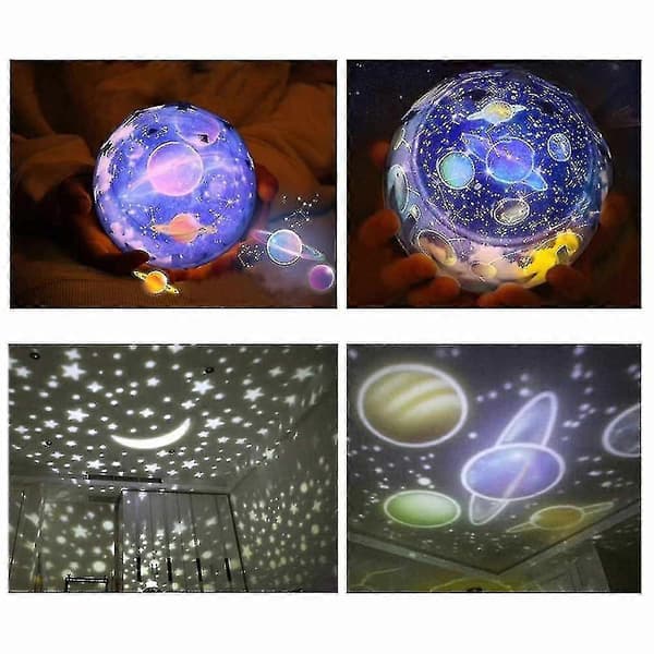 LED Nattlys Stjernehimmel Magisk Stjerne Måne Planet Projektorlampe