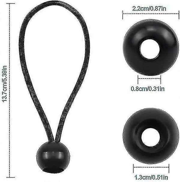20 Bungee-bolde til presenninger/telte/bannere, 8\" snor + PVC-bold
