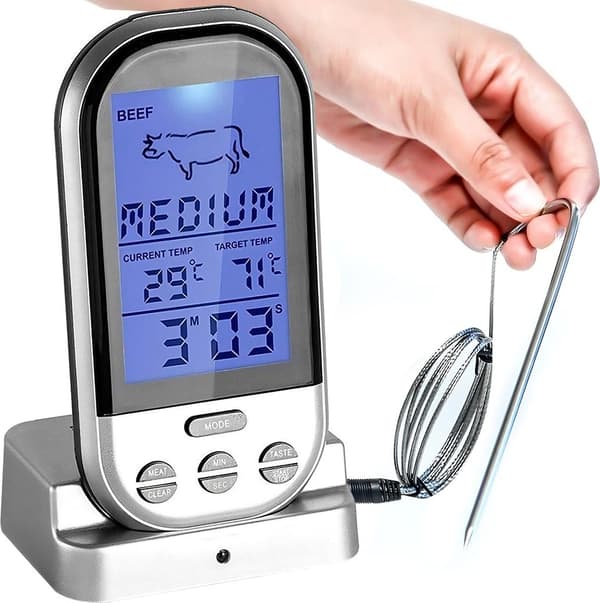 Grill Termometer Digital Radio Trådløst Kødtermometer Grill Termometer Grill Digital Termometer Temperaturområde 250 ° C