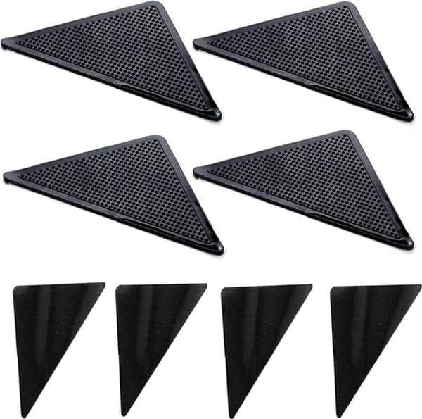 4-pack halkfria, tvättbara mattunderlägg