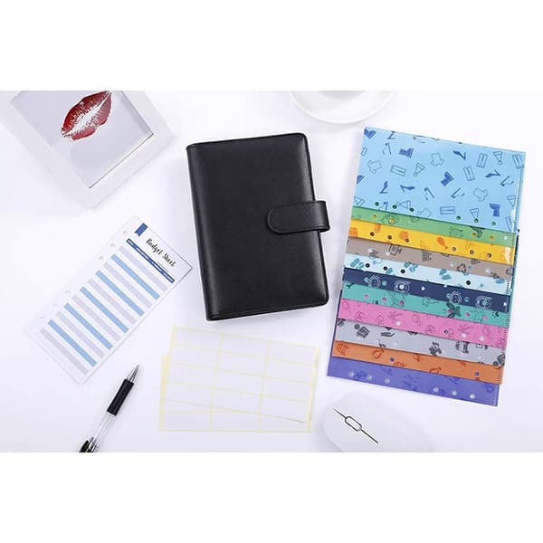 Ringbind Budget Planner A6 Ringbind Omslag Kreativ Notesbog Sort