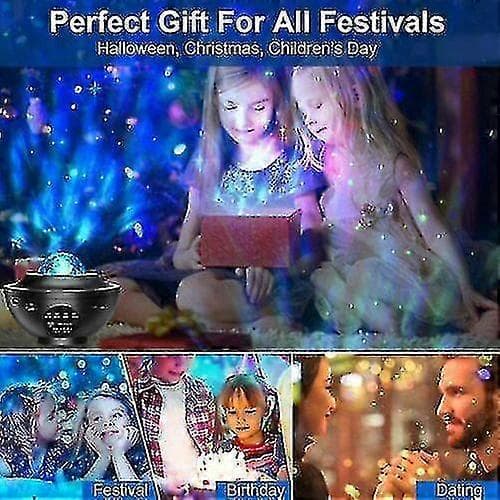 Bluetooth LED Galaxy Stjerneklare Natlys Projektor Himmel Party Lys Gave