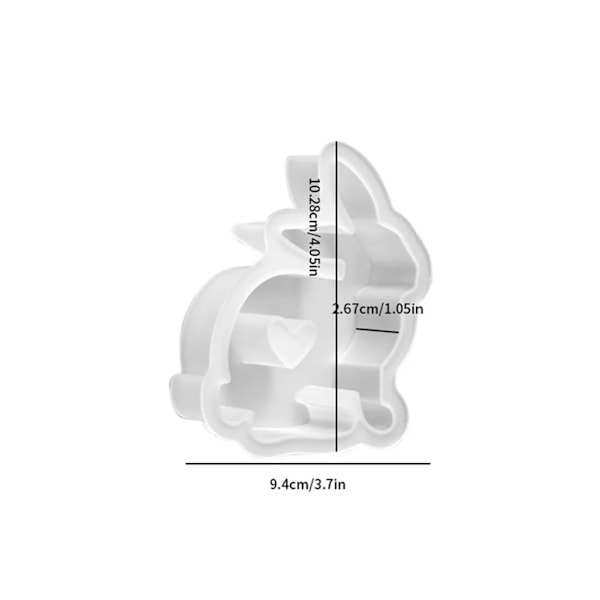 1 stk. kanin silikoneform, støbeform, kaninform, stearinlysform, kaningips, sojavokslys, håndværk