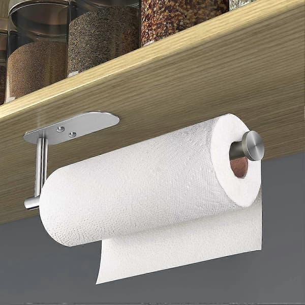 Papirhåndkleholder for underskap, dobbel stang SS, lim/bor