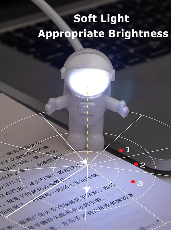 LED astronaut nattlampa USB-rör dekorationsljus