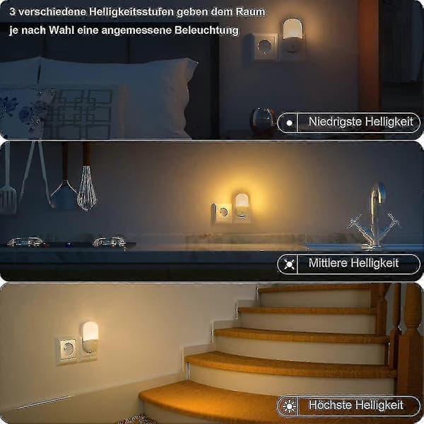 Nattlyskontakt med skumringssensor og dimbar varmhvit LED