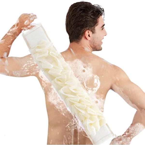 Exfolierande duschband, 2 bad exfolierande handdukar, duschryggtvätt, exfolierande duschryggtvätt, för rengöring av duschkropp, gul, grön