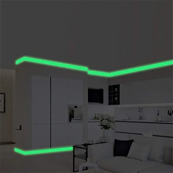 3mx15mm självlysande tejp självhäftande nattvision självlysande säkerhetsvarningstejp heminredning