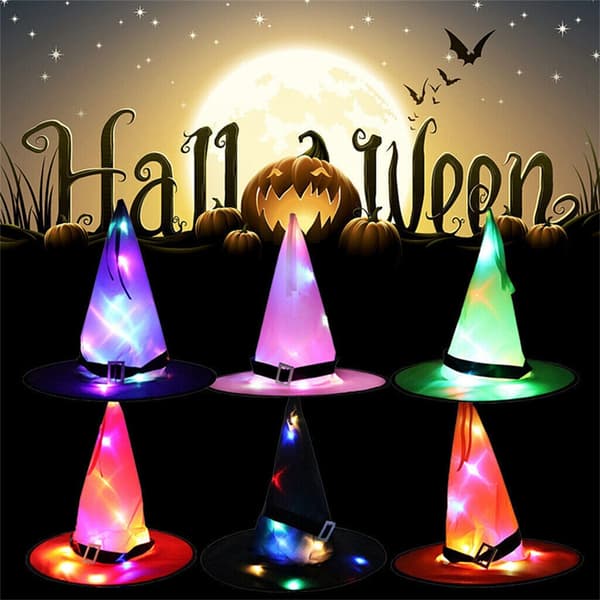 Halloween Lysende Heksehatter, 6-pakning