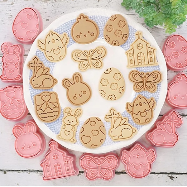 Børne cookieforme, plastik cookieforme, 10-delt cookieforme, bløde sukker cookieforme, cookie bageforme