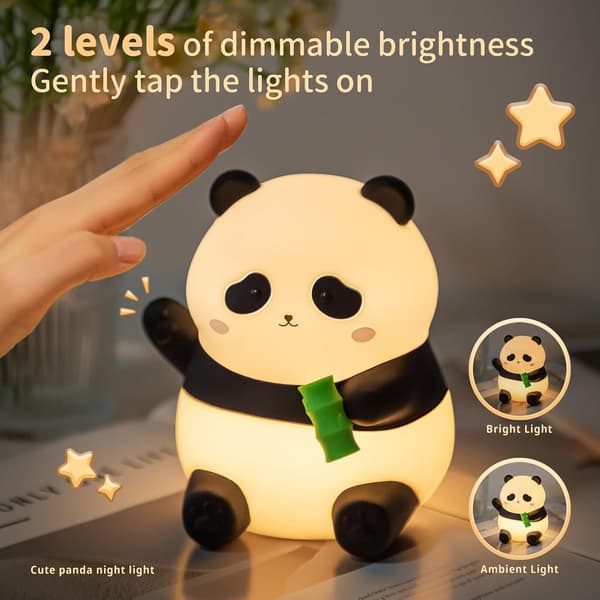 Tecknad panda klapplampa nattlampa, sovrumsdekoration
