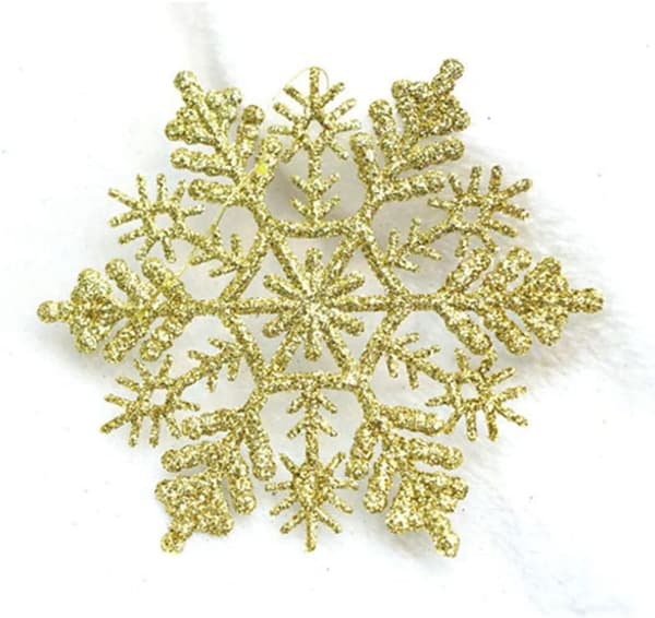 24-pack glitter snöflinga juldekorationer