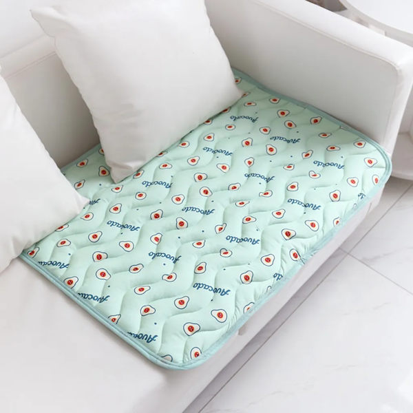 Kæledyrsmåtte i issilke, sommermåtte 50×40cm, kølemåtte til hunde, åndbar kæledyrsmåtte til hunde, køler hunde og katte ned