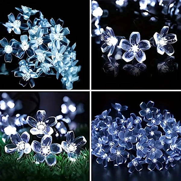 LED-aurinkokirsikkajousi, 7m50 valoa, 8 tilaa