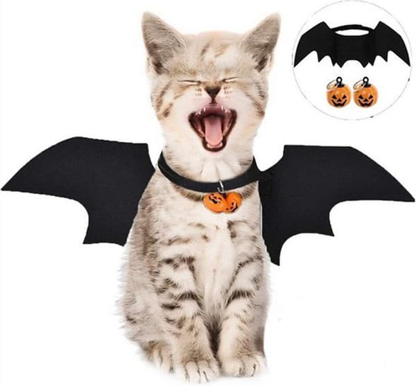 Söpö Halloween-lepakkoasu lemmikille, musta