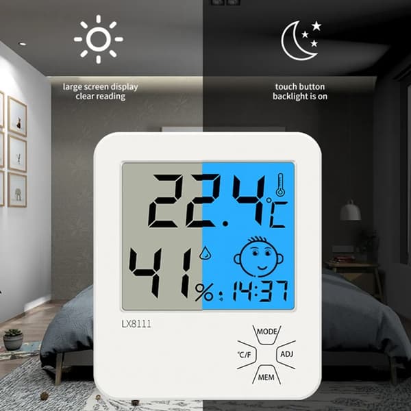 Inomhus termometer, digital inomhus termometer, LCD intelligent hygrometer, bakgrundsbelysning