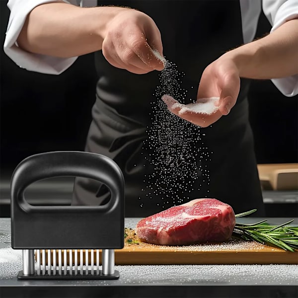 Köttmörare, köttmörare, 48 rostfria nålblad köttmörare, manuella köksredskap