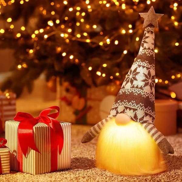 2-pack 38 cm LED Tomtedockor, Skandinavisk Jultomte för Bord