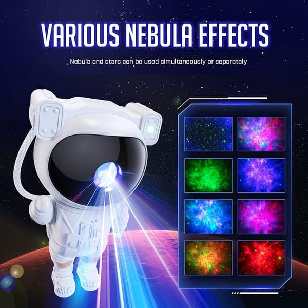 Astronaut Stjärnprojektor Galaxlampa – Fjärrkontroll & Timer LED Nebula Barnpresent