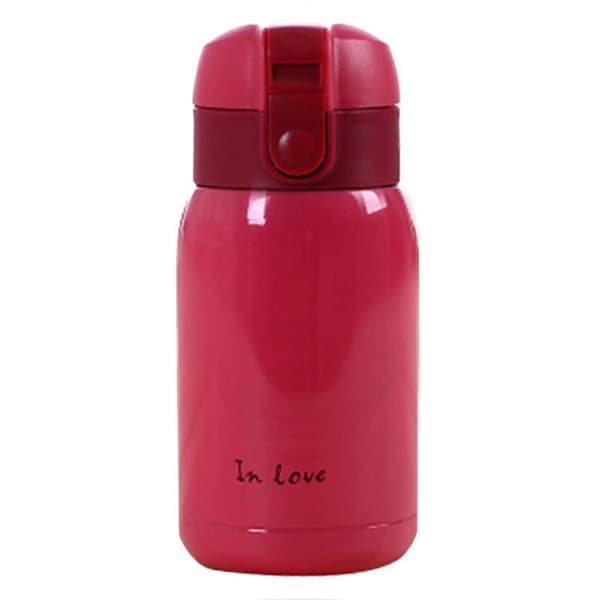 Mini Termosflaske i rustfritt stål med stor mage (Rose Red) 200ml